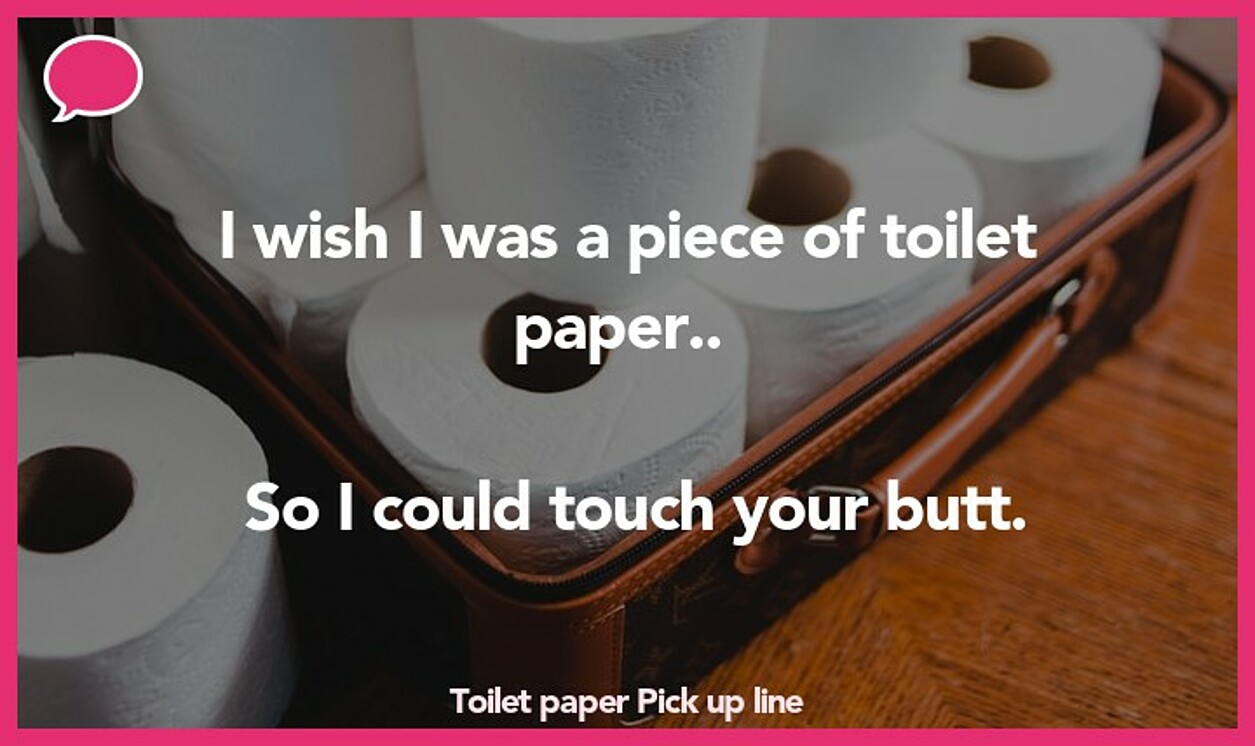 toilet paper pickup line