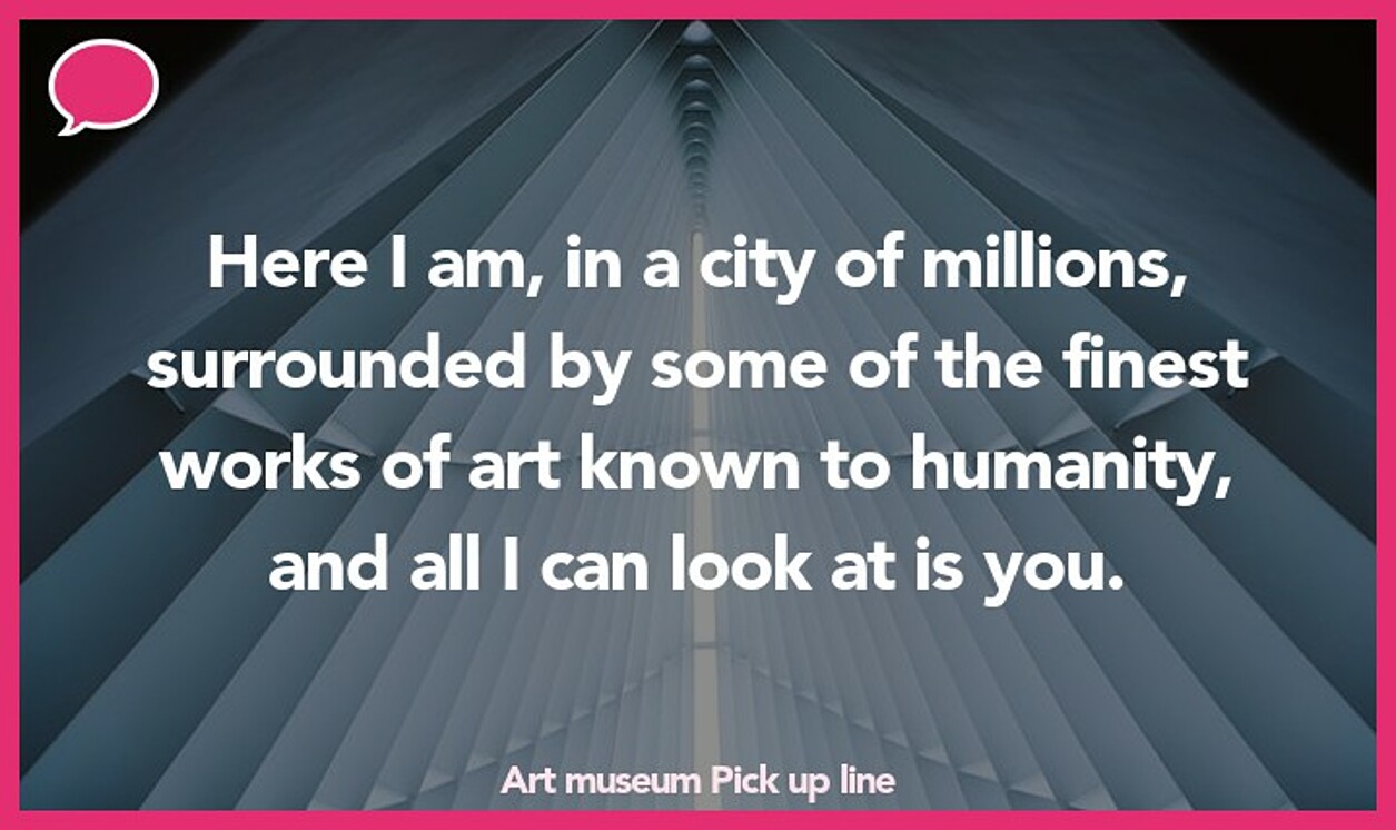 art museum pickup line