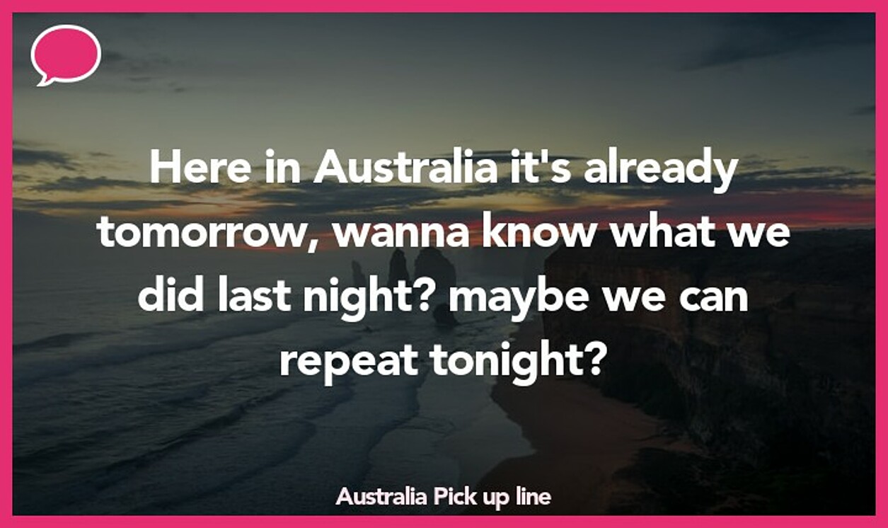 australia pickup line