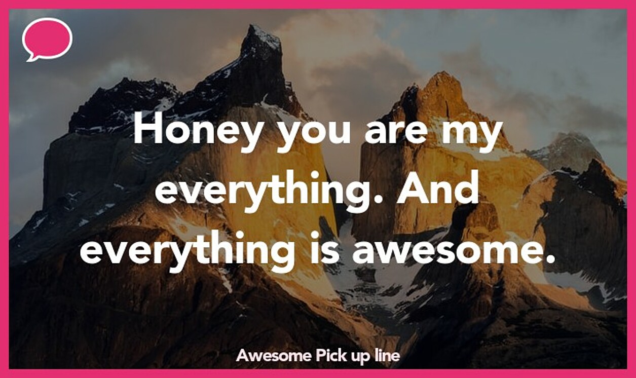 awesome pickup line