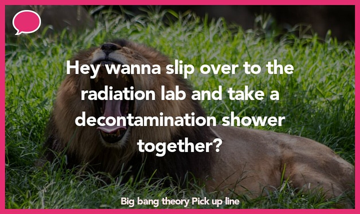 big bang theory pickup line