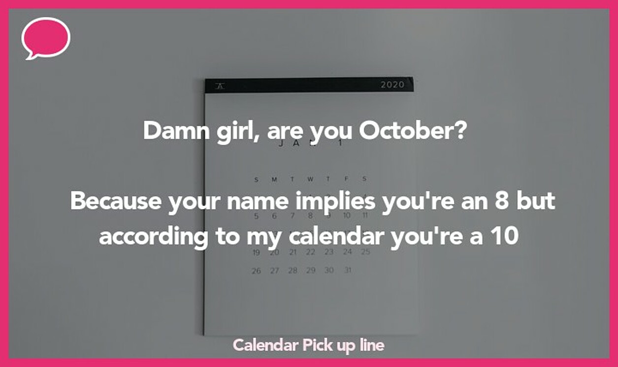 calendar pickup line