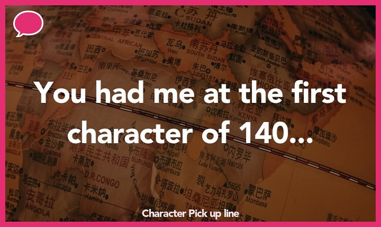 character pickup line