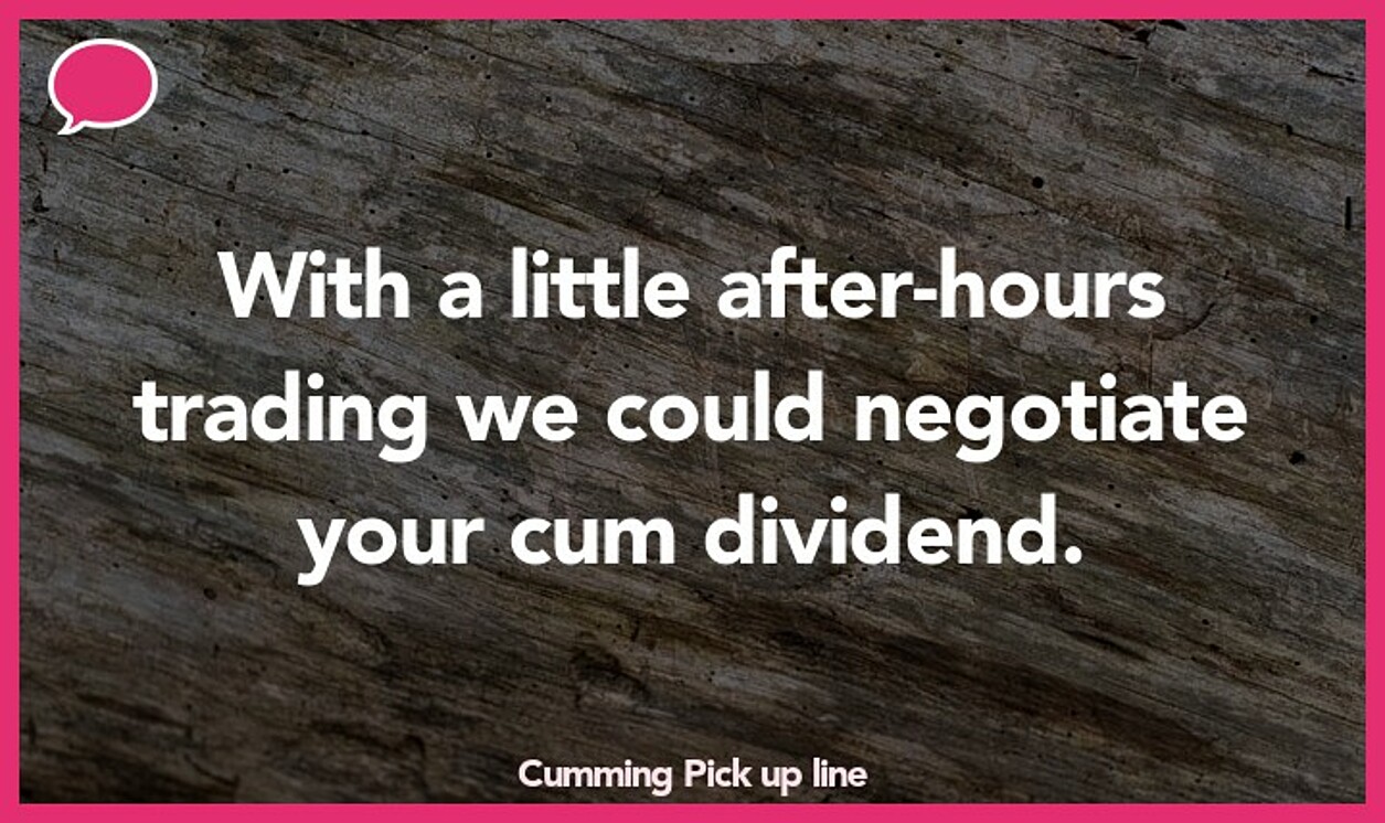 cumming pickup line