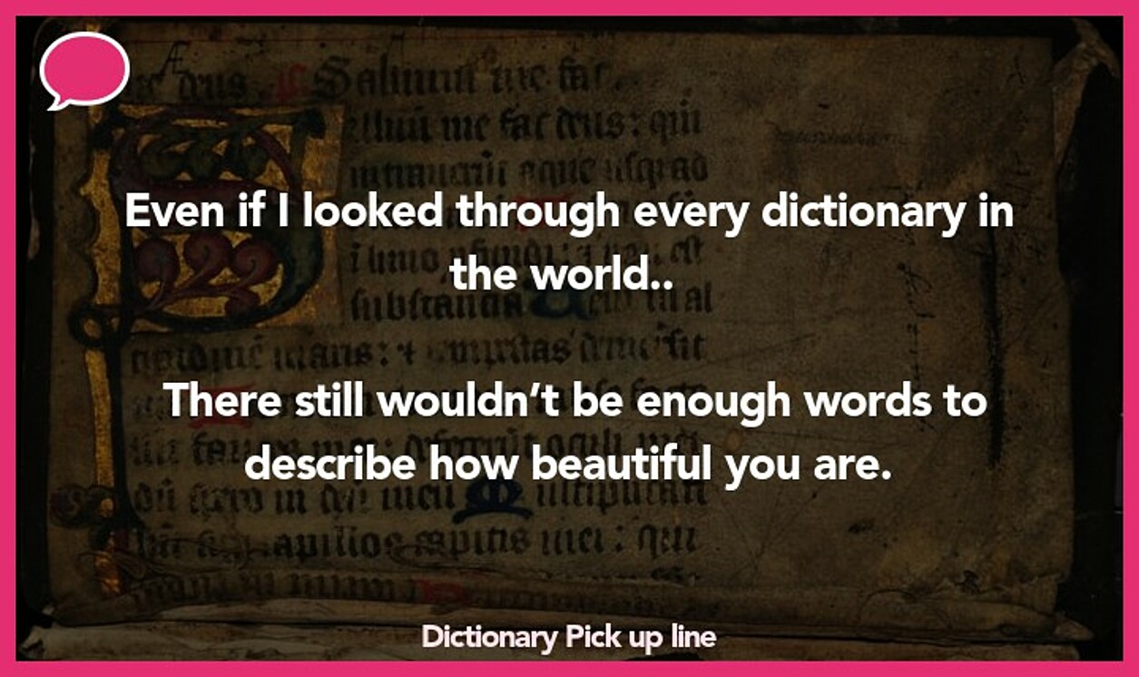 dictionary pickup line