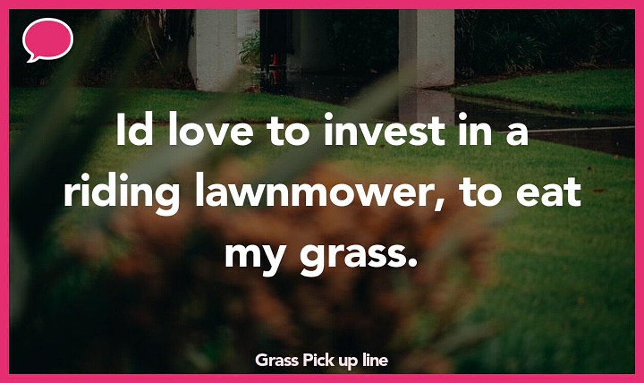 grass pickup line