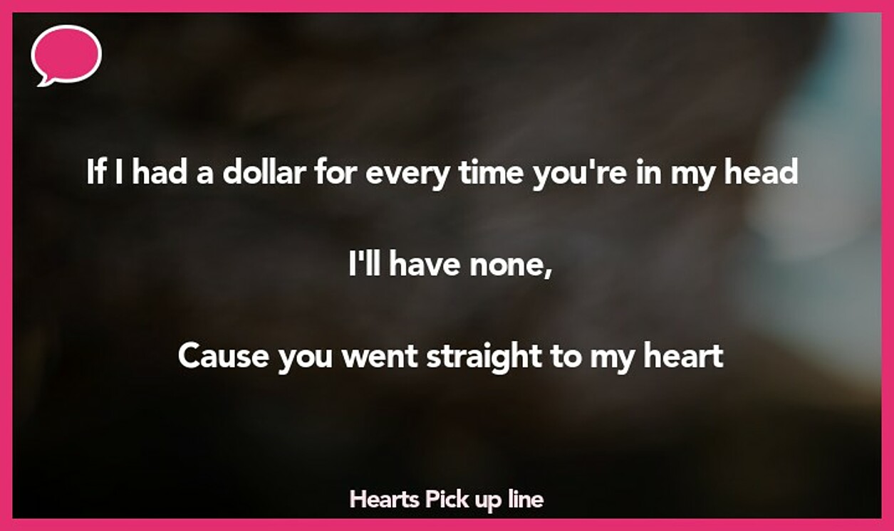 hearts pickup line
