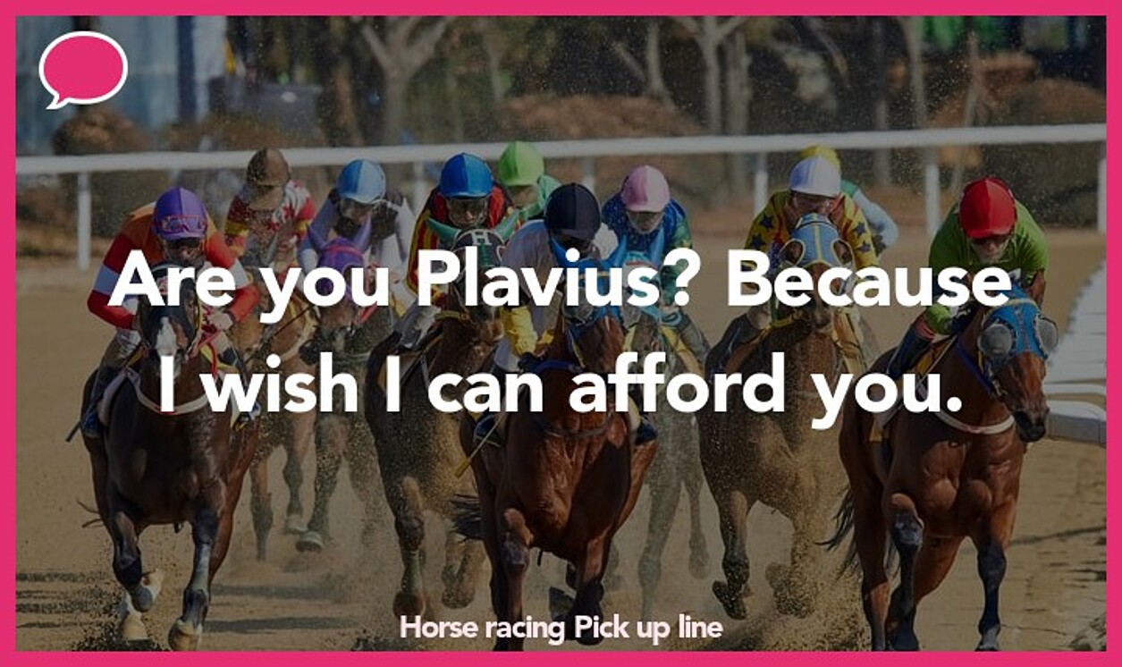 horse racing pickup line