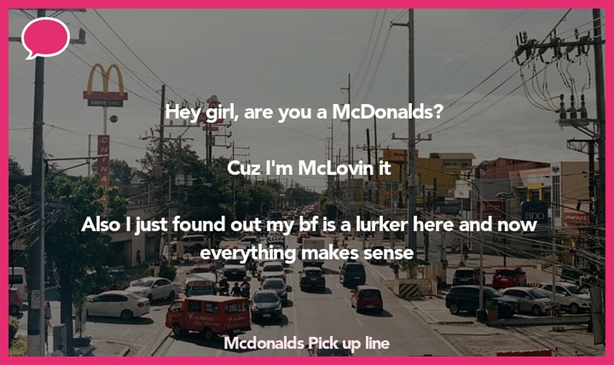 mcdonalds pickup line