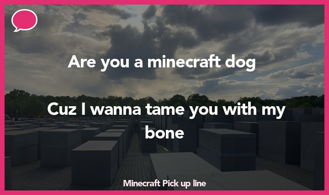 minecraft pickup line