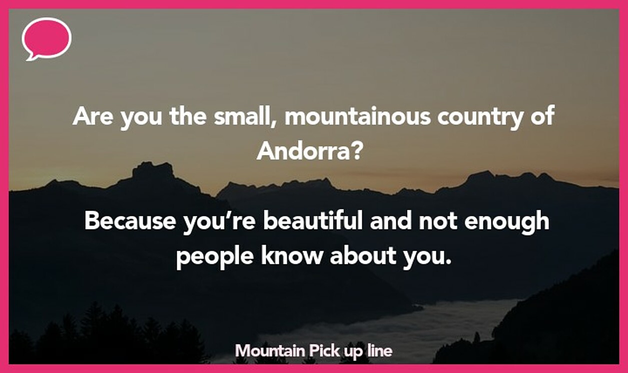 mountain pickup line