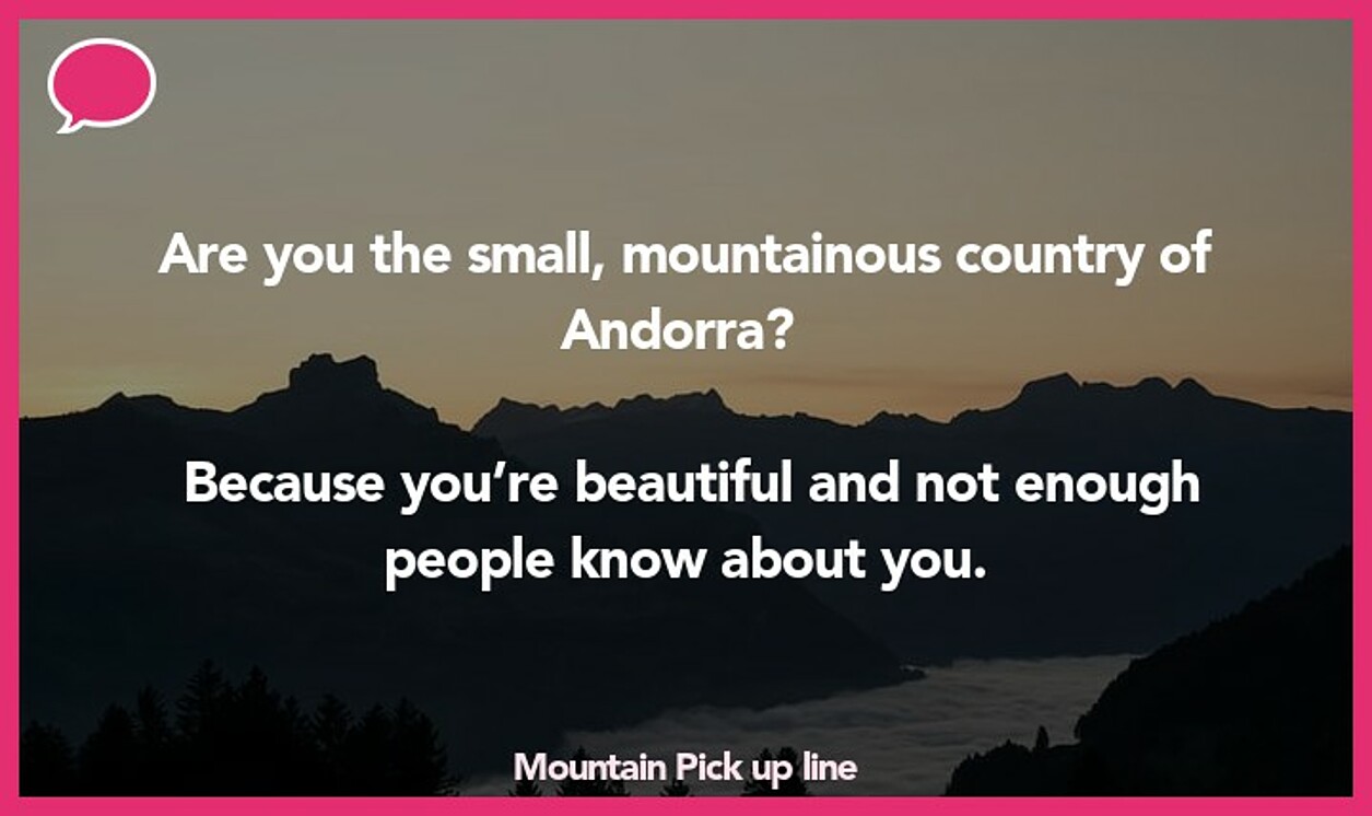 mountain pickup line