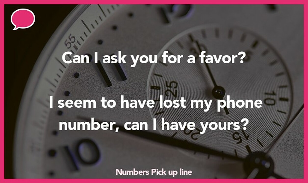 numbers pickup line