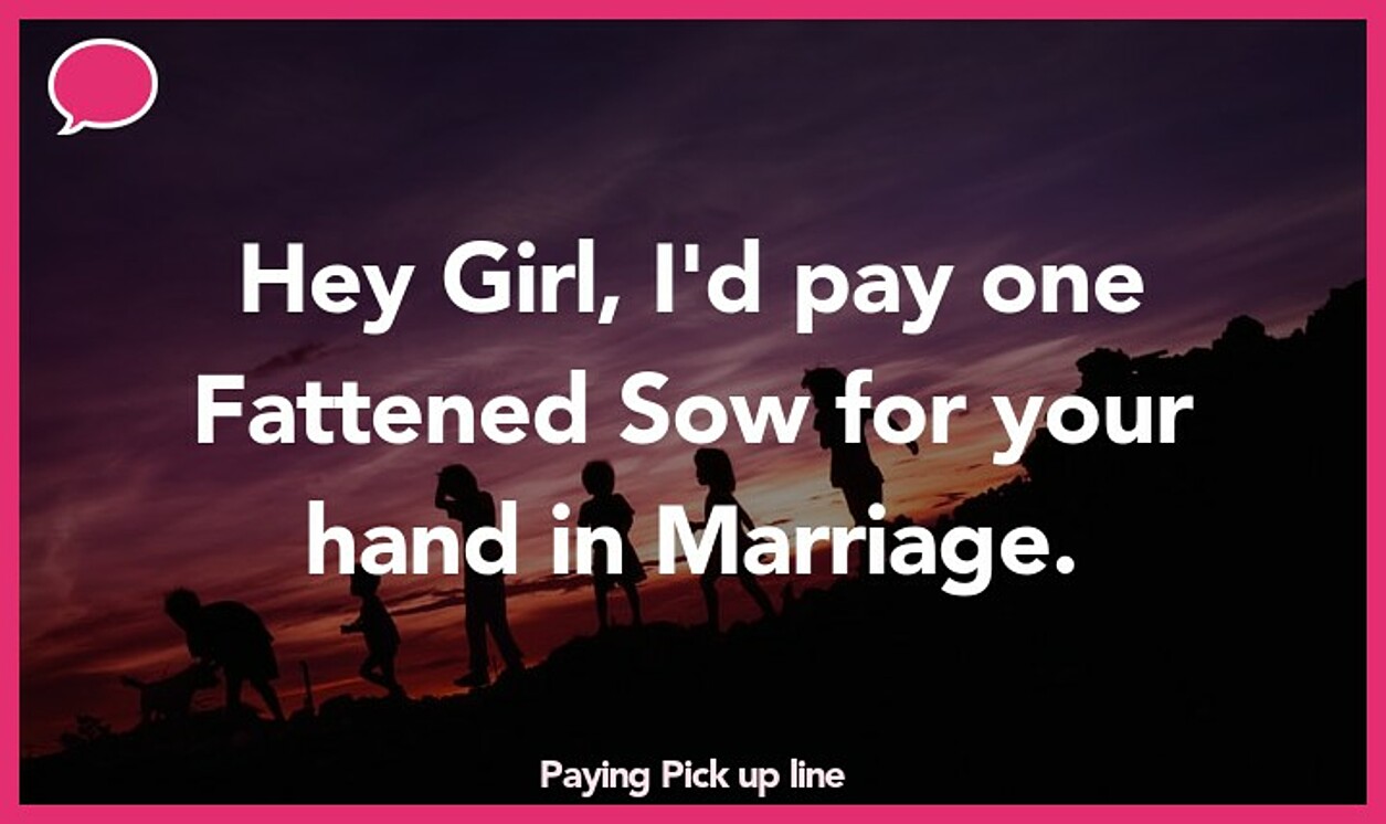 paying pickup line