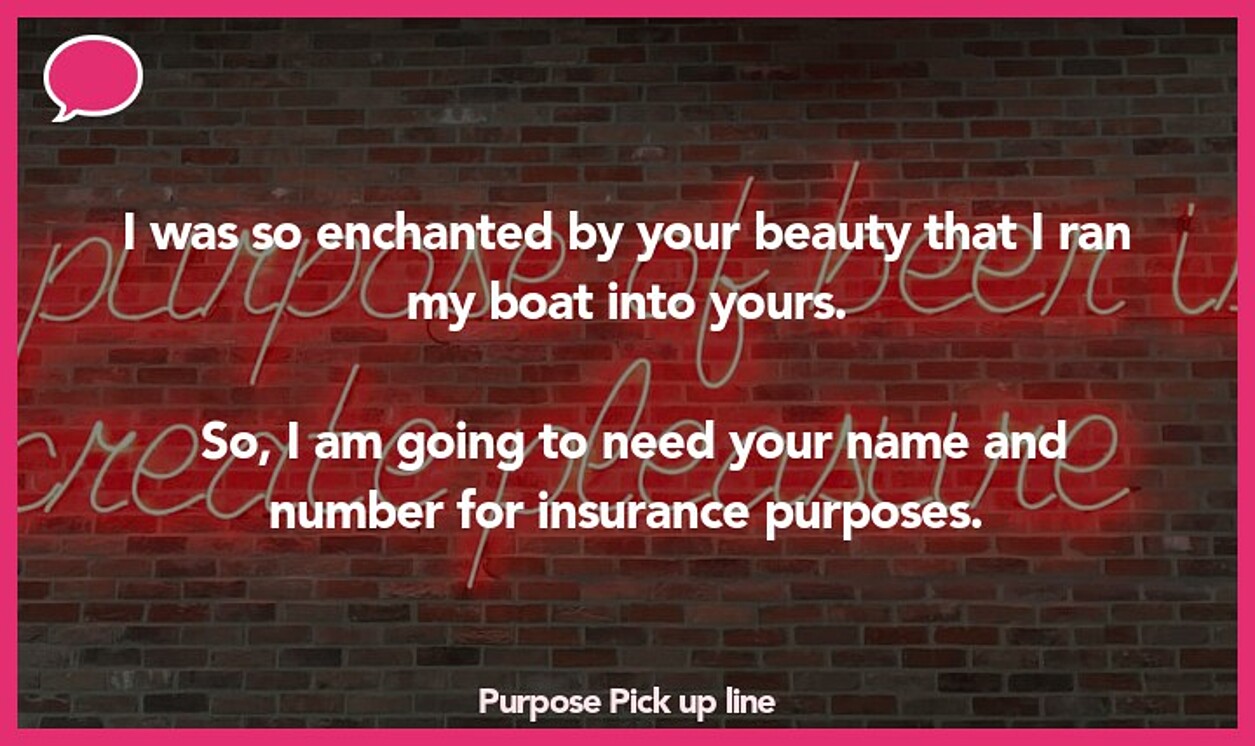 purpose pickup line