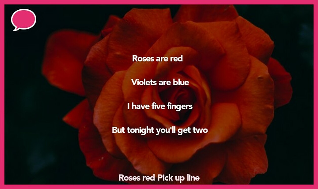 roses red pickup line