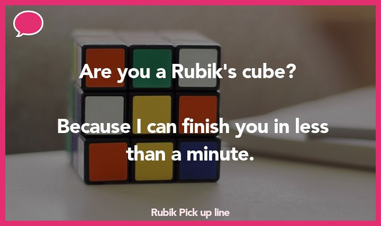 rubik pickup line