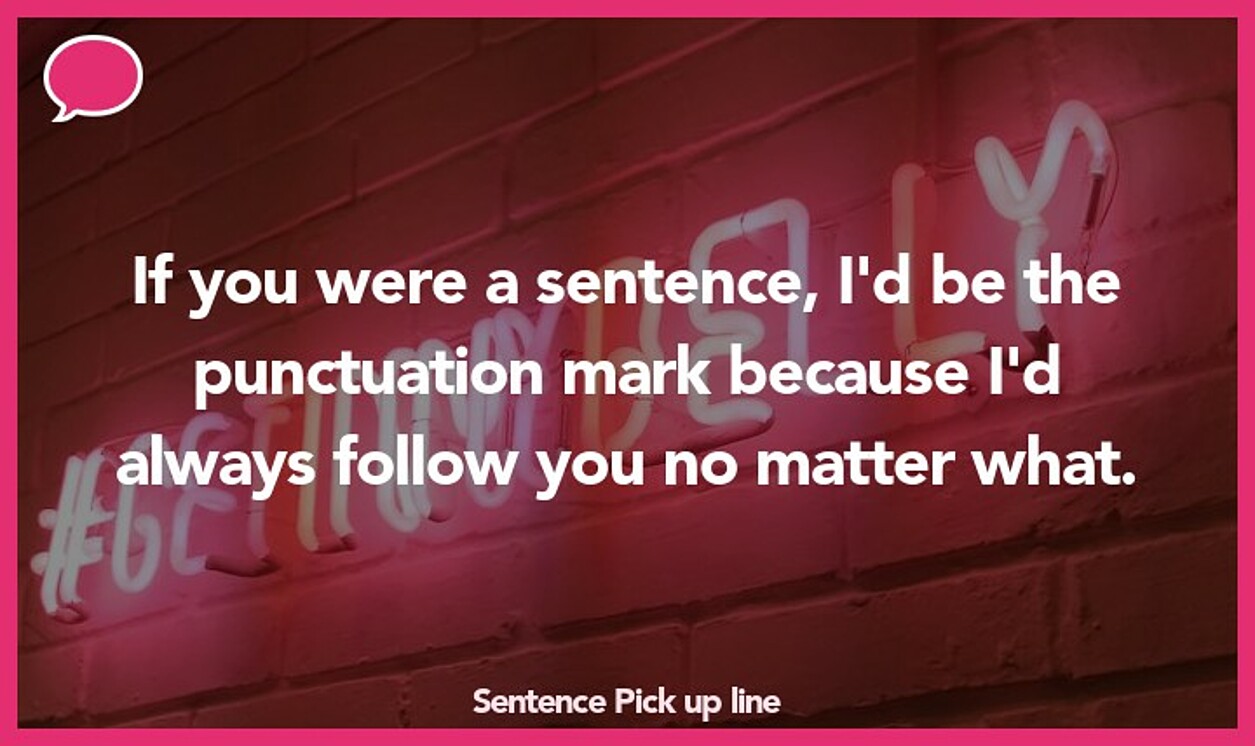 sentence pickup line