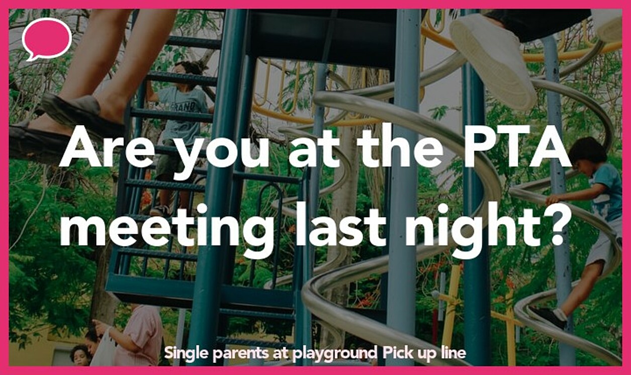 single parents at playground pickup line