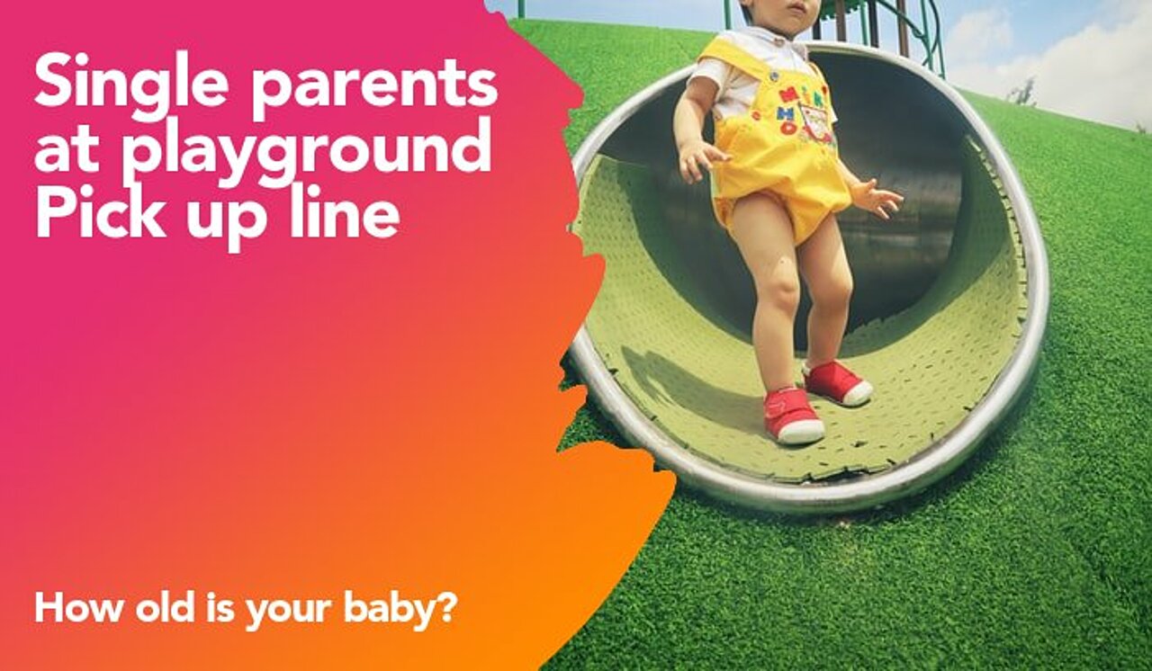 single parents at playground pickup line