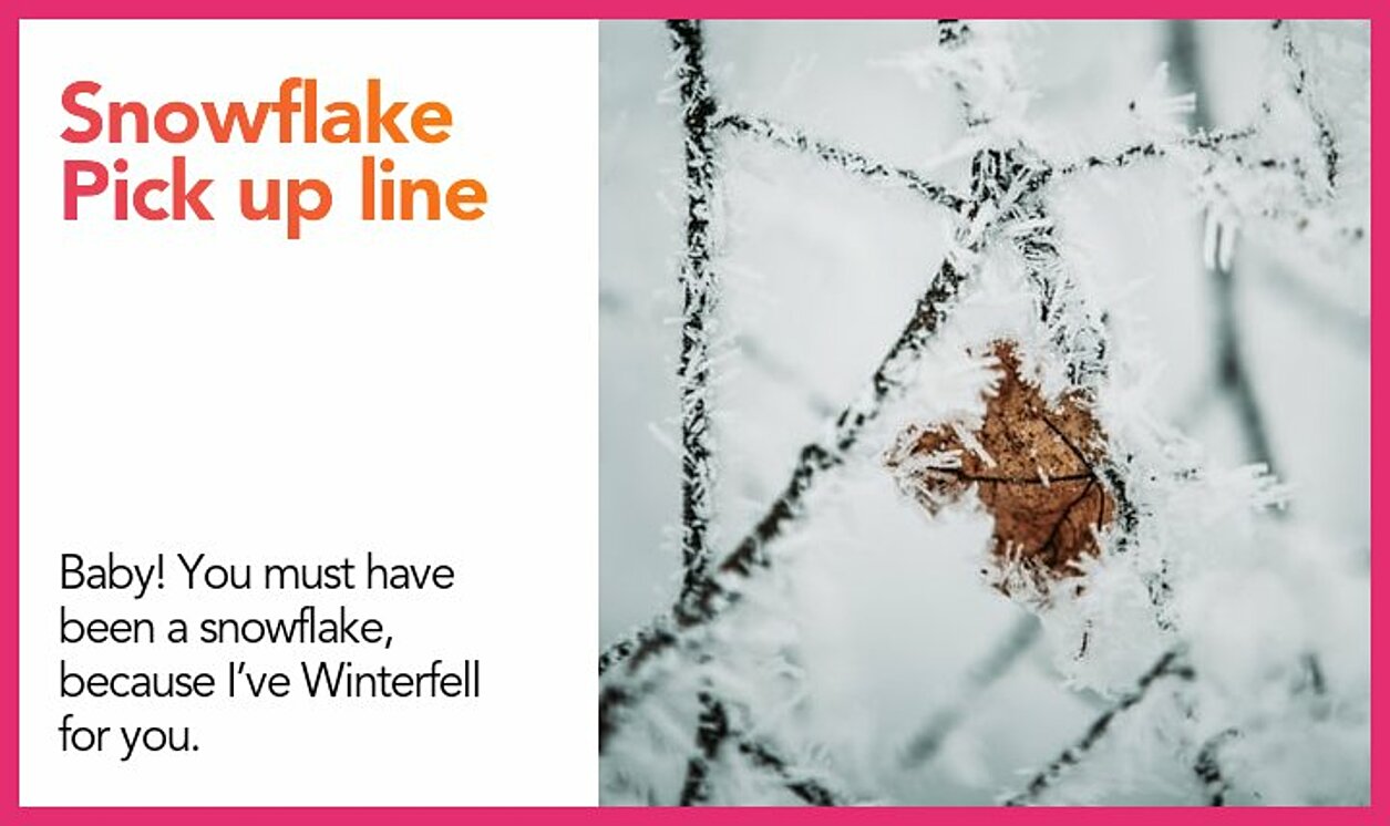 snowflake pickup line