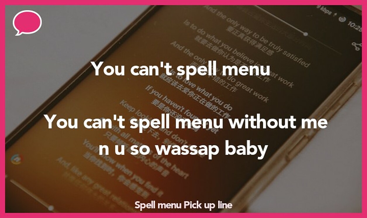 spell menu pickup line