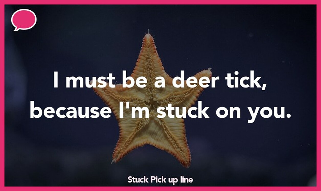 stuck pickup line