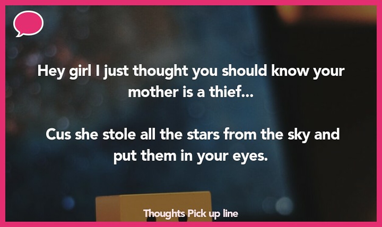 thoughts pickup line