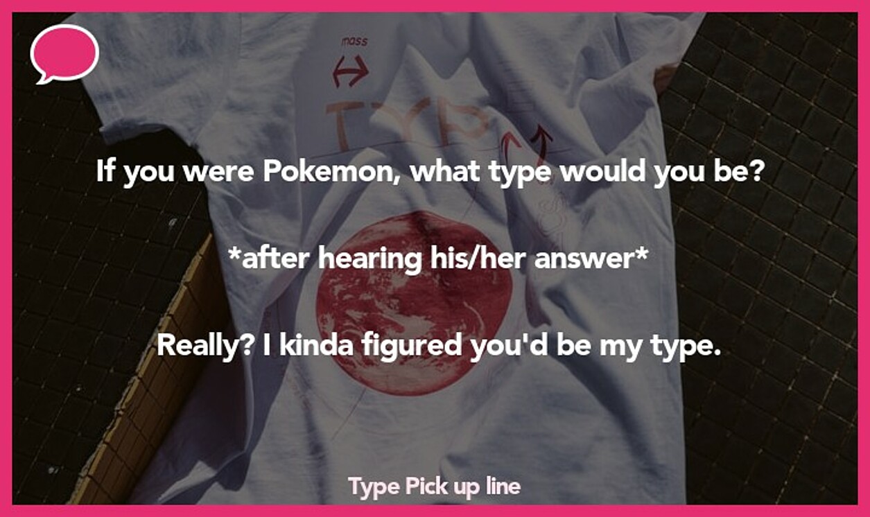 type pickup line