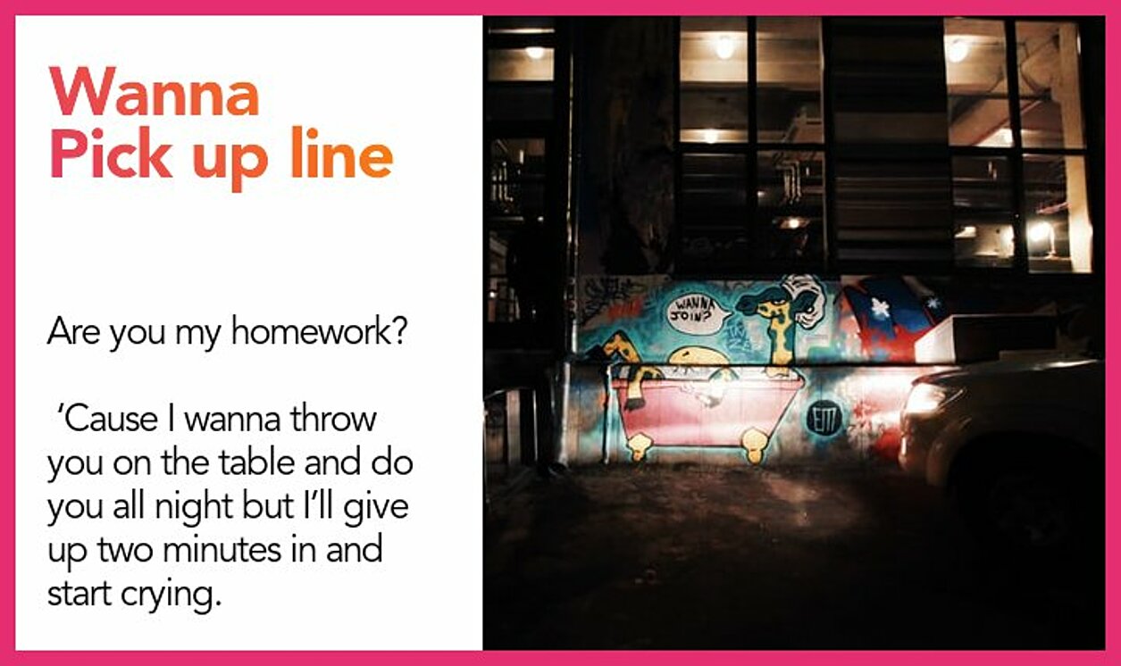 wanna pickup line